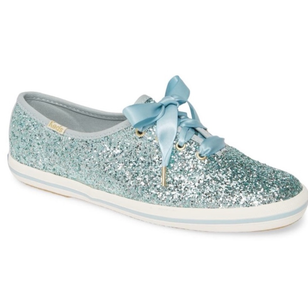 Like-New Keds x Kate Spade Champion Sneaker in Light-Blue Glitter